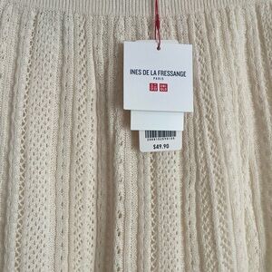 Ines de la Fressange Cream Knit Skirt 100% Cotton